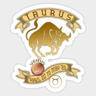 Taurus April 20 to May 20 Vintage Sticker